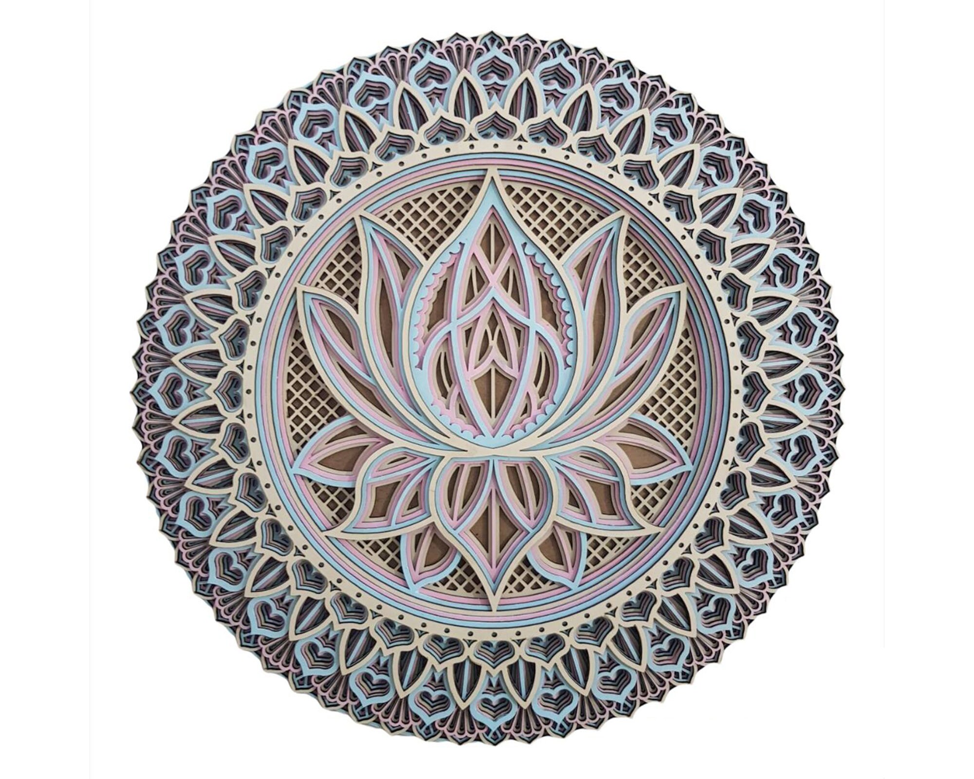 Lotus Flower Wooden Mandala Mandala Wall Art Wall Decor Etsy Canada