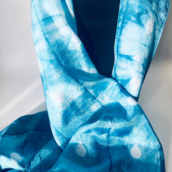 Indigo Shibori Silk scarf