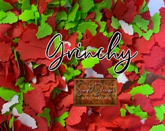 Grinchy Screen Print Confetti: Garment Decoration Sprinkles