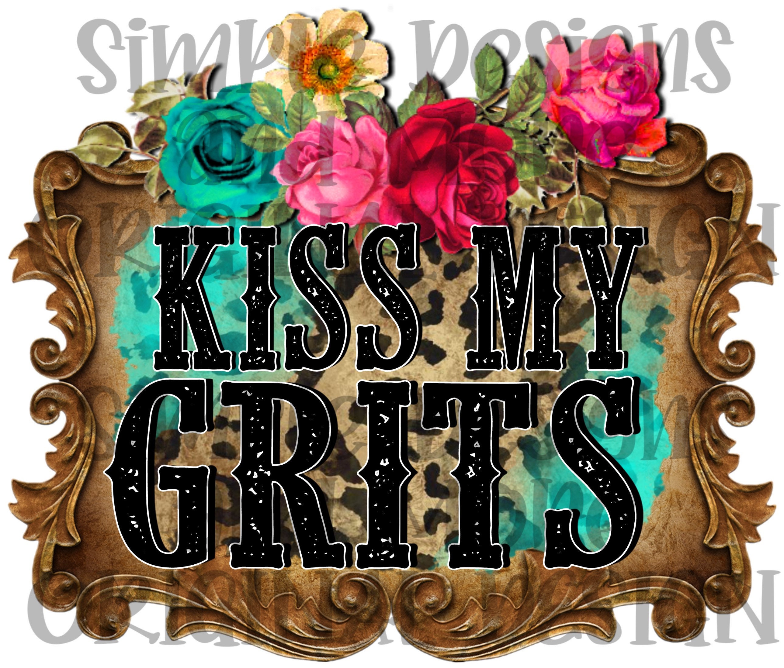 Kiss My Grits Sticker Etsy