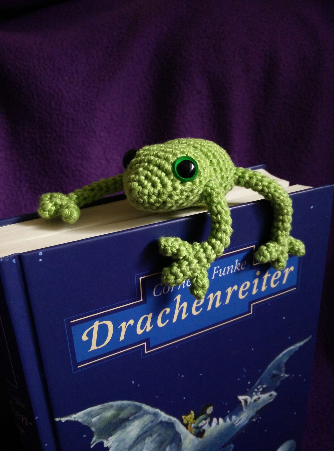 Frosch Lesezeichen gehäkelt, Tier Lesezeichen gehäkelt, Geschenk für ...