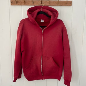 Vintage Russell Zip Hoodie in Red | Distressed/thrashed - Etsy
