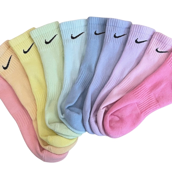 Nike Solid Dyed Socks | Hand-Dyed | 1/4 Length Athletic Socks | Made to Order | Pastel or Vibrant Colour | Adult Unisex | 1 Pair