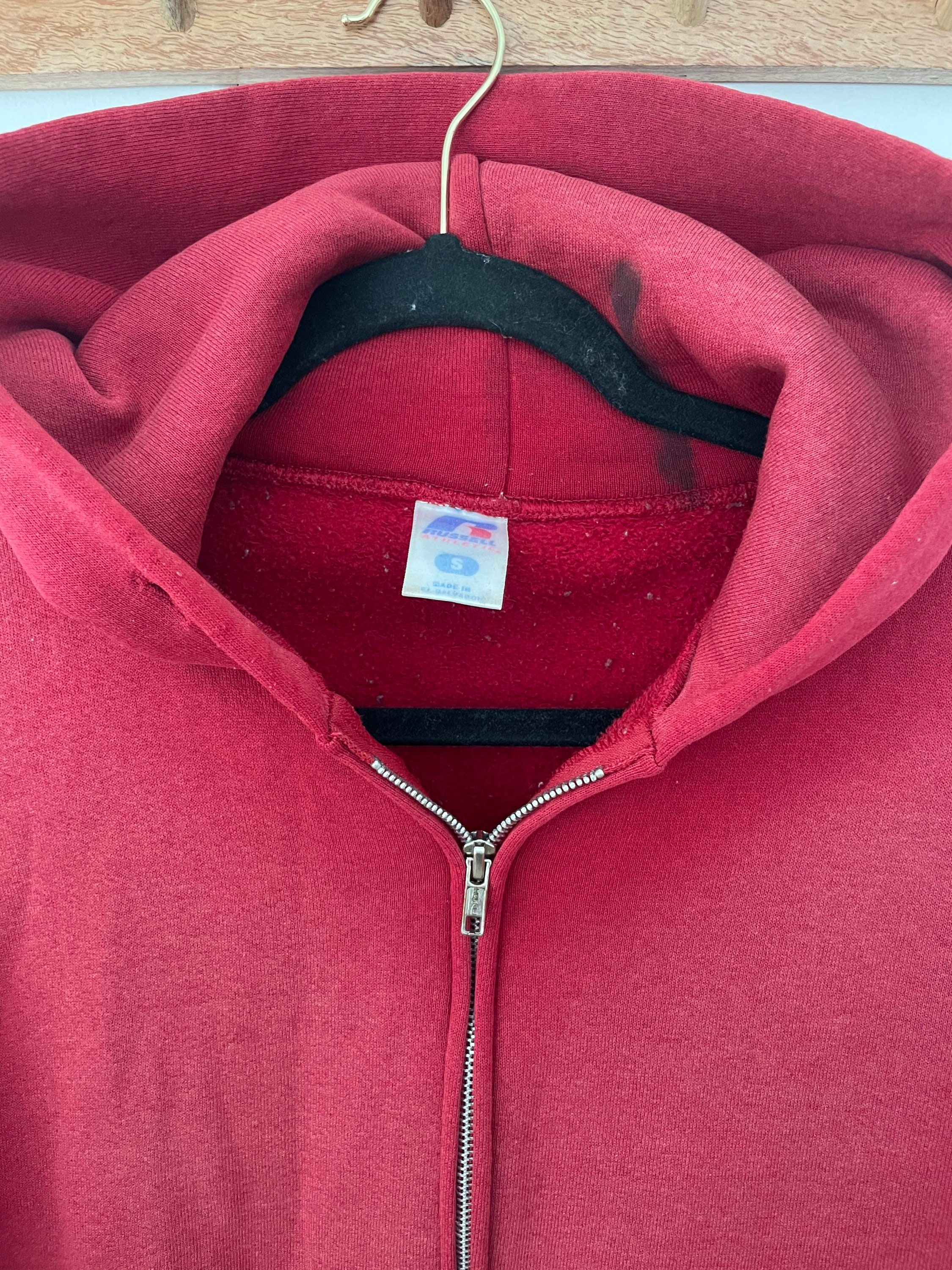 Vintage Russell Zip Hoodie in Red | Distressed/thrashed - Etsy