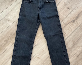 Vintage Levi's jaren 90 505 zwartoranje lipje made in USA maat 28 (labelformaat B29 x L30)