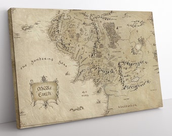 Middle Earth Canvas Etsy Middle Earth Canvas Map