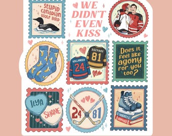 Pegatina e imán de "Acalorada rivalidad", vinilo resistente al agua, programa de hockey, Shane e Ilya, regalo literario para lectores.