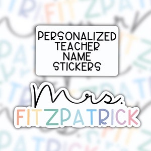 Custom Name Sticker, Teacher Planner Sticker, Student Gift Sticker, English teacher, personalized sticker, classroom sticker, teacher decal