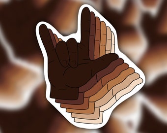 I Love You Sticker, ASL Sticker, Sign Language Sticker, BLM Sticker, Equality Sticker, eat the rich sticker, political sticker, reminder