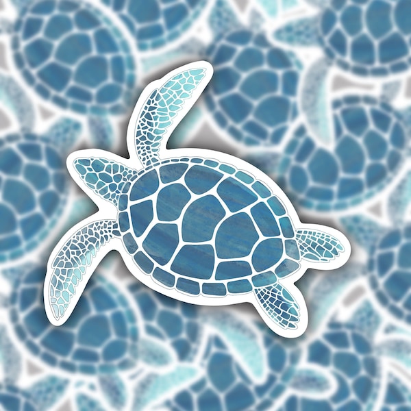 Sea Turtle Sticker, Sea Turtle Decor, Sea Turtle Gift, Animal Stickers, Beach Sticker, Beach Life Decal, Beach Babe Sticker, Turtle Sticker