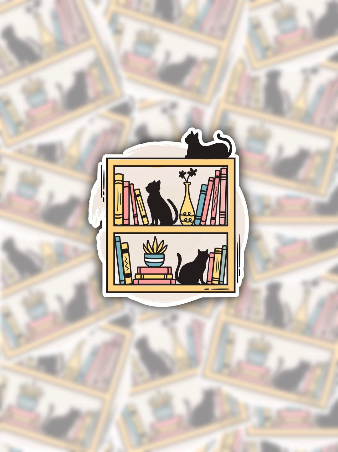 Book Stack Sticker, Bookshelf Sticker, Book Lover Sticker, Book Club ...