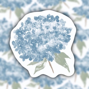 Hydrangea sticker, nature sticker, Neutral Aesthetic, Summer Aesthetic, Boho Sticker, Cottagecore Stickers, wildflower stickers, line art image 1