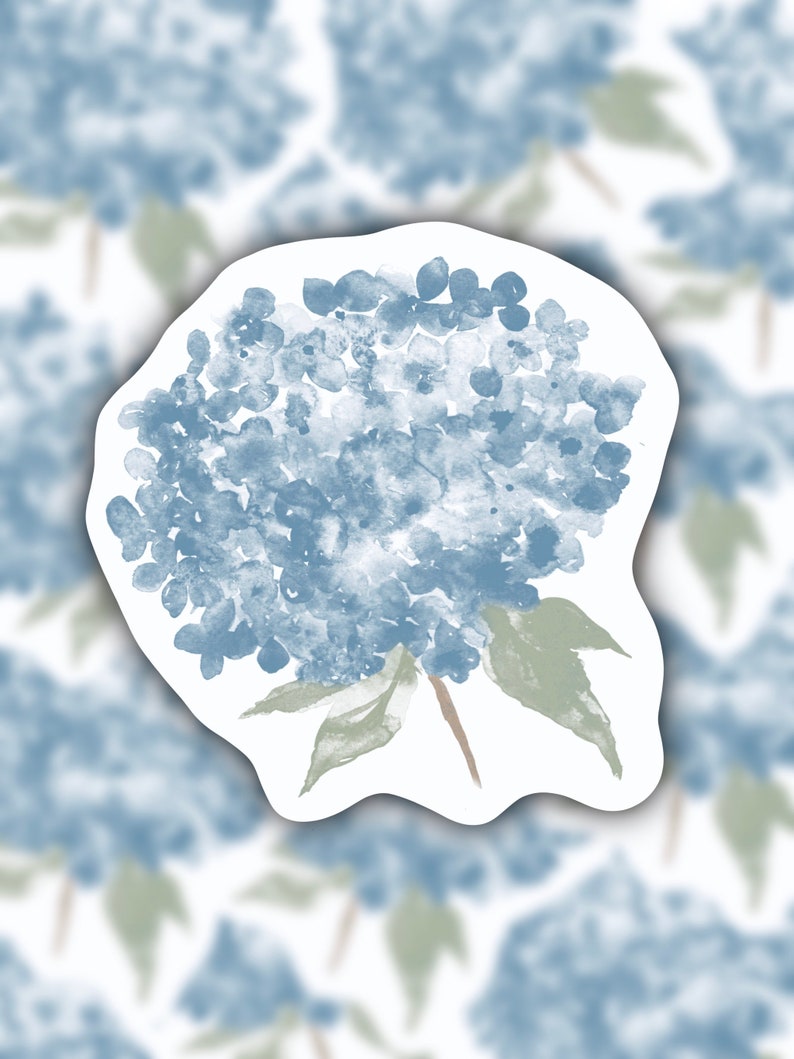 Hydrangea sticker, nature sticker, Neutral Aesthetic, Summer Aesthetic, Boho Sticker, Cottagecore Stickers, wildflower stickers, line art image 1