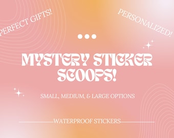 Cucharas de pegatinas misteriosas personalizadas, caja de pegatinas seleccionadas, regalo personalizado, calcomanías impermeables