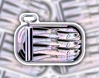 Pegatina de sardinas, sardinas en lata, pez sardina, sardinas anchoas, lata de sardinas, pegatina de pescador, pescado enlatado, salmón, pegatina de atún