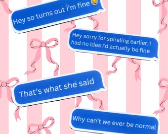 Pegatinas divertidas, pegatinas de moda, pegatinas tontas, pegatinas impermeables, pegatinas para computadora portátil, pegatinas lindas para computadora portátil, conversación de texto, personalizadas