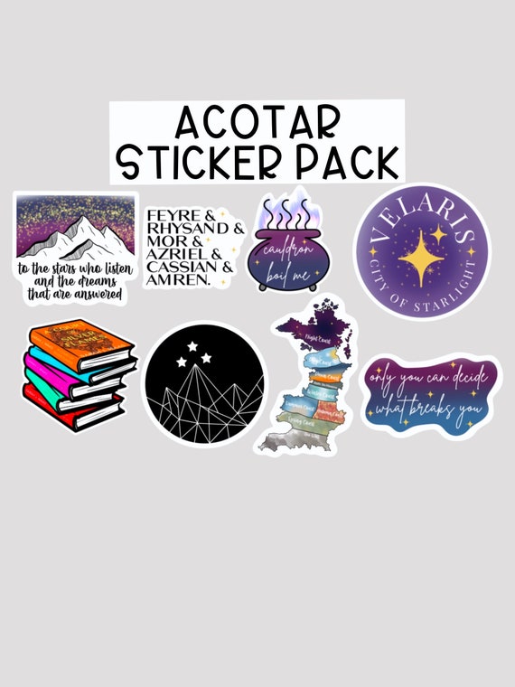 ACOTAR Sticker Pack, Book Quote Sticker, Book Stack Sticker, Bookshelf  Sticker, Book Lover Sticker, Book Club Gift, Book Nerd Gift, 
