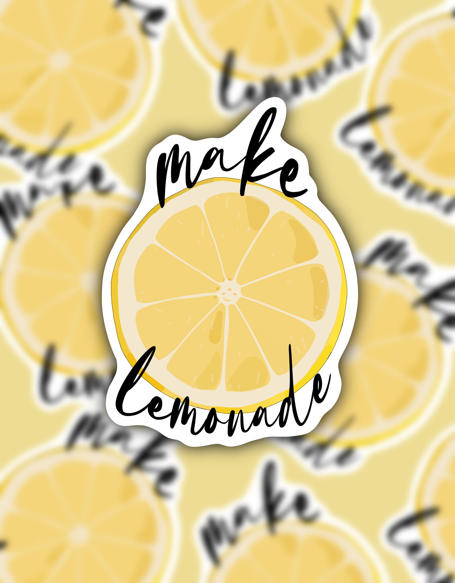 Make Lemonade Sticker Lemon Sticker Cute Quote Sticker | Etsy