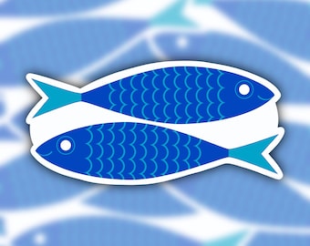 Pegatina de sardinas, sardinas en lata, pez sardina, sardinas anchoas, lata de sardinas, pegatina de pescador, pescado enlatado, salmón, pegatina de atún