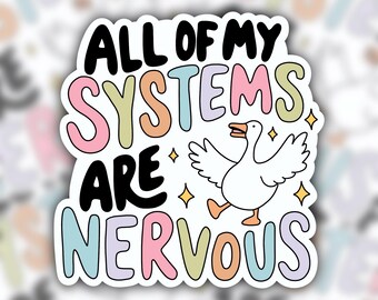 Pegatinas divertidas, pegatinas de moda, pegatinas tontas, pegatinas impermeables, pegatinas para computadora portátil, pegatinas lindas para computadora portátil, pegatinas de ganso tontas