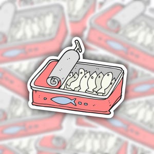 Sardine sticker, sardines in a can, sardine fish, sardines anchovies, sardine tin, fisherman sticker, tinned fish, salmon, tuna sticker