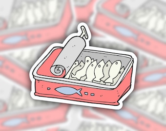 Pegatina de sardinas, sardinas en lata, pez sardina, sardinas anchoas, lata de sardinas, pegatina de pescador, pescado enlatado, salmón, pegatina de atún