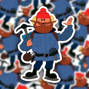 Yukon Sticker, Reindeer Sticker, Christmas Sticker, Santa sticker, holiday sticker, holiday magnet, gifts for dad, Christmas movie sticker