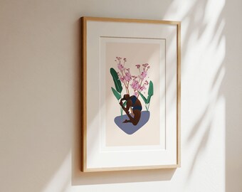 Floral yogi digital poster