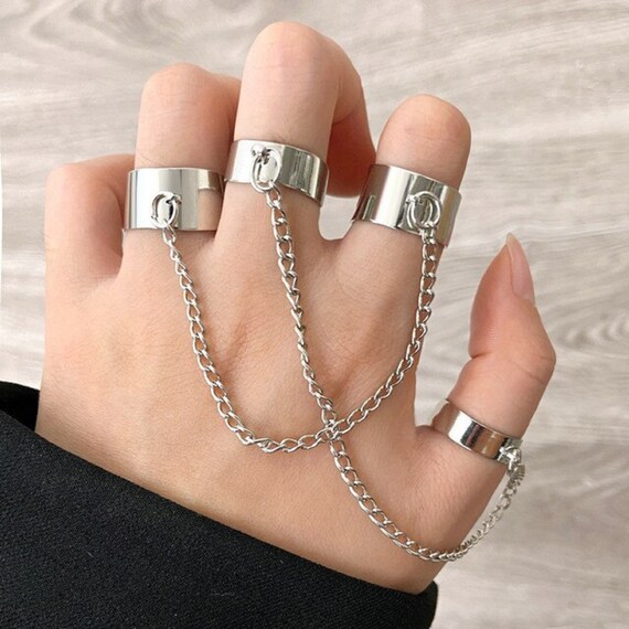Bohemian 2-fingers Rings for Women Accessories Gold/Silver color Hollow  Leaf Flower Vine Big Ring Men Fashion Jewelry Party Gift - AliExpress