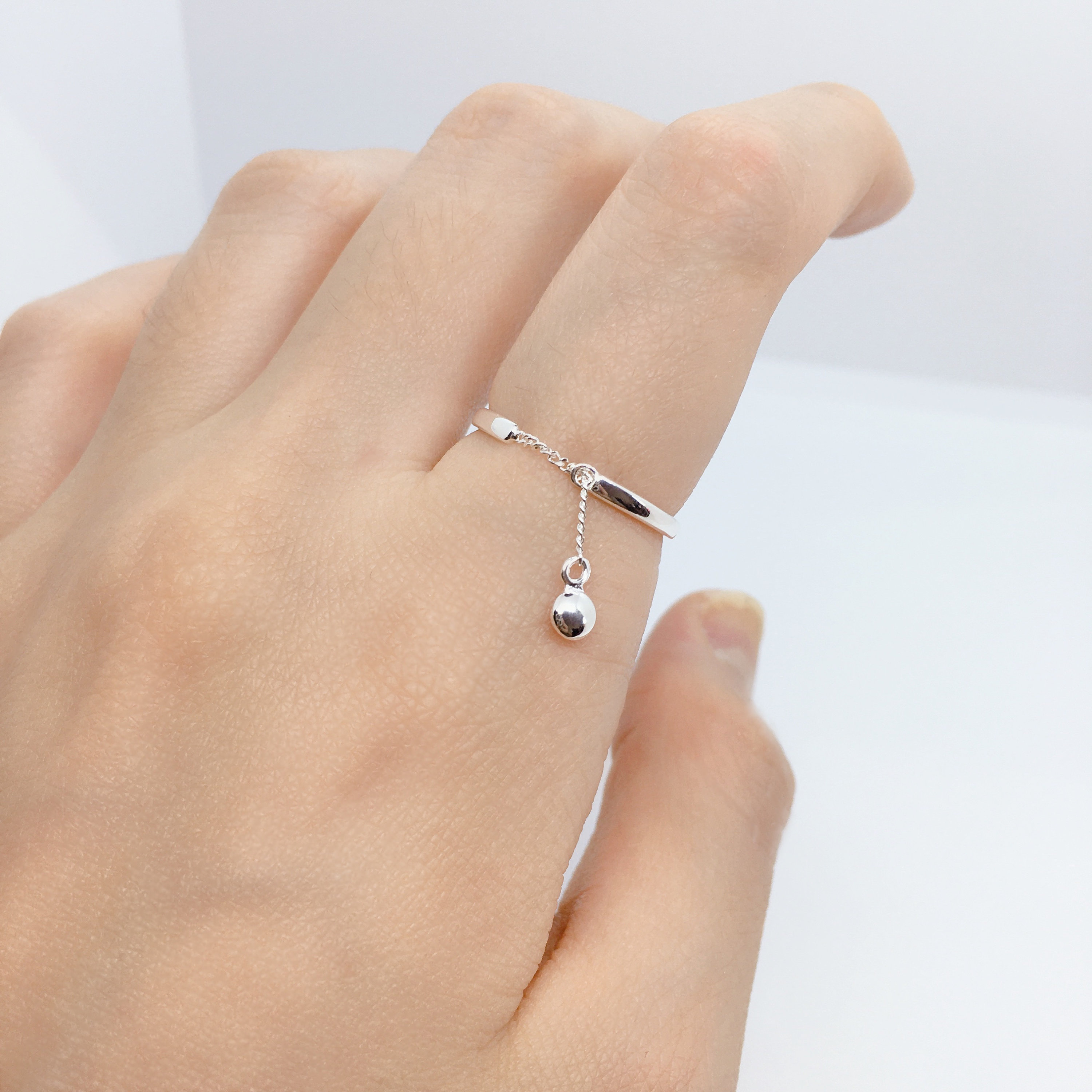 Adjustable Silver Dangle Ring Unique Ring 925 Silver Silver Etsy