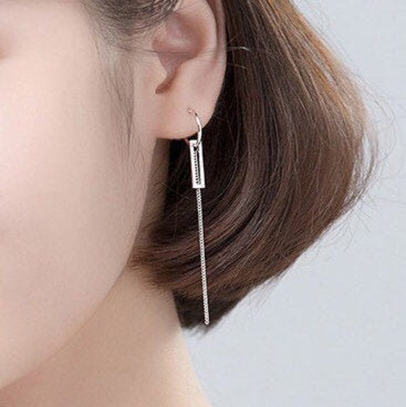 Kpop earrings sterling silver deals
