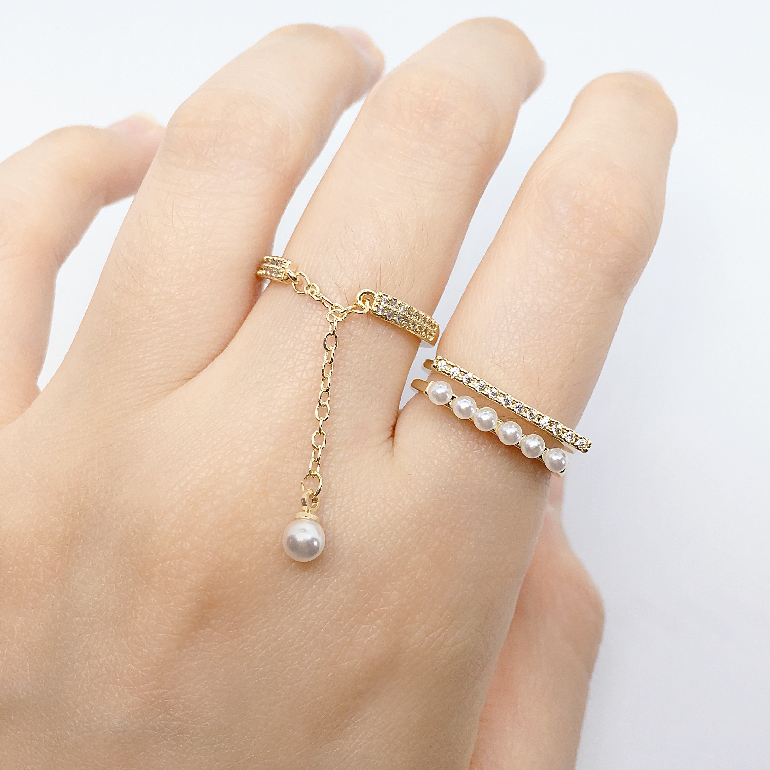 Pearl drop ring deals