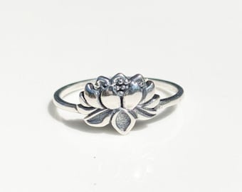 Sterling Silver Lotus Flower Ring