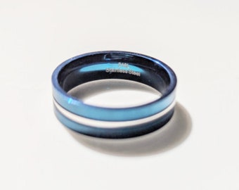 Blue Stainless Steel Ring