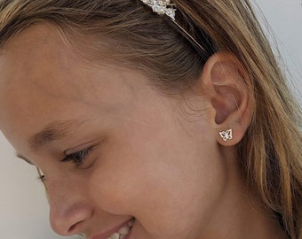 Sterling Silver Dainty Butterfly Stud Earrings