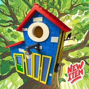 Toon-Tastic Birdhouse: A Playful Perch for Your Feathered Friends, Colorful Outdoor Décor & Fun Home for Birds