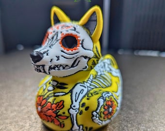 Day of the Dead Wolf Duck | Sugar Skull Jeep Accessory