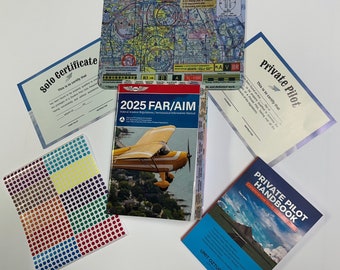 All In One: 2025 Pre-tabbed ASA  Far AIM  Book- POH Plastic Durable Tabs (Complimentary Gifts, Private Pilot Book, Red Dot Stickers)
