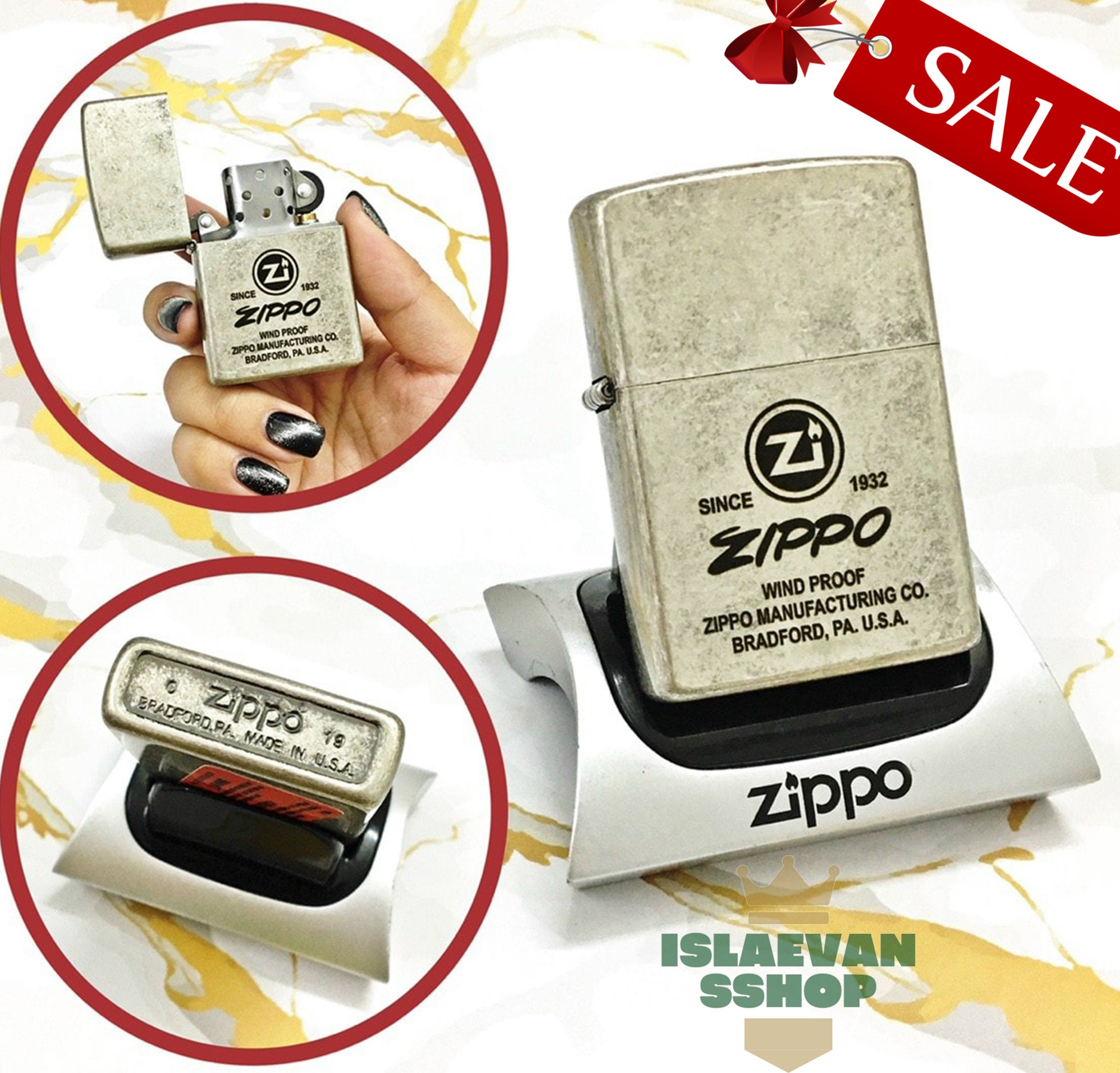 Wind Proof Zippo Made In USA Zippo Camping Lighter Silver Etsy