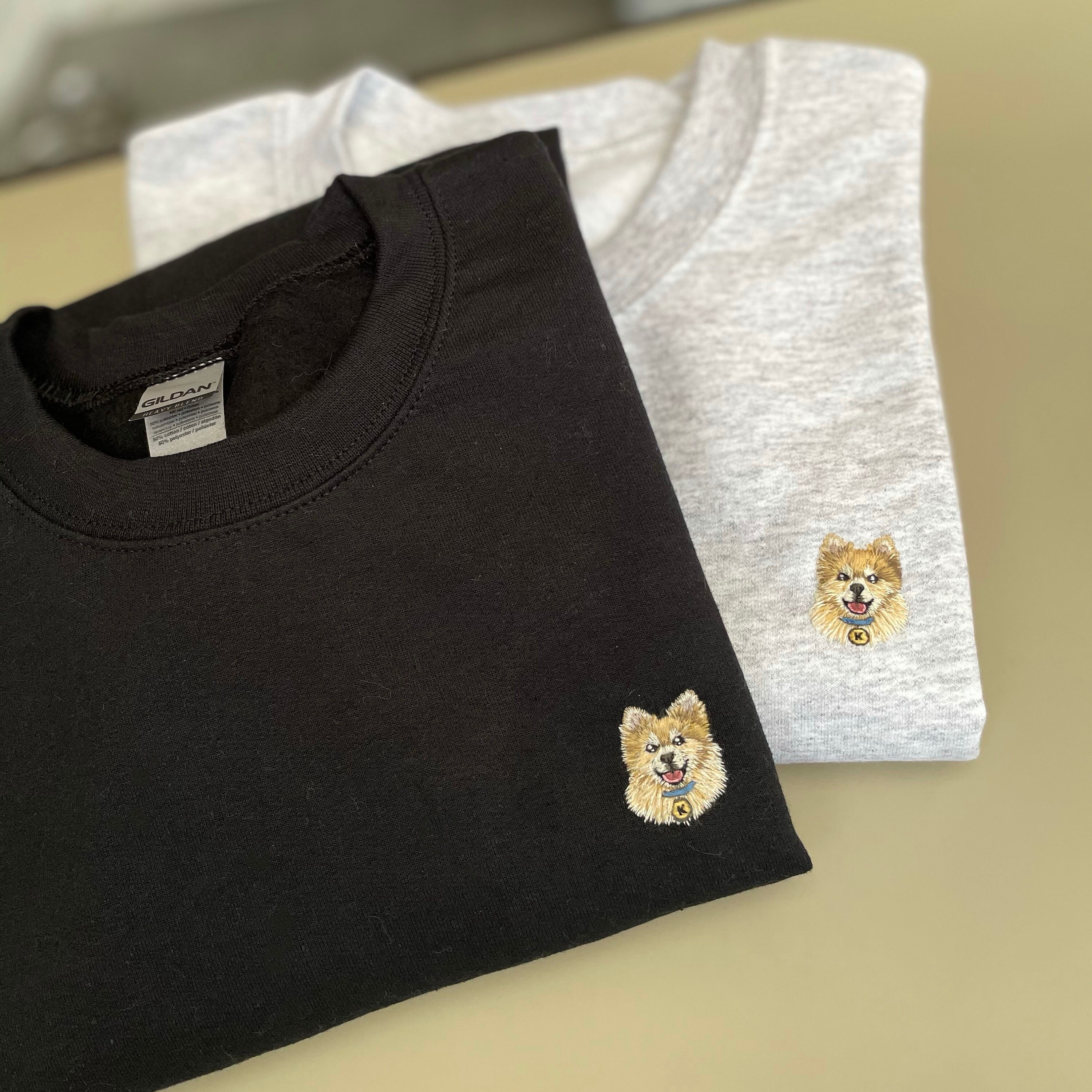 Custom Hand Embroidered Pet Portrait Crewneck Sweatshirt Etsy UK