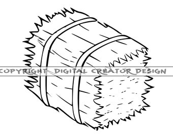 Hay Bale Clipart Etsy