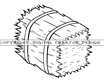 Hay Bale Clipart Etsy