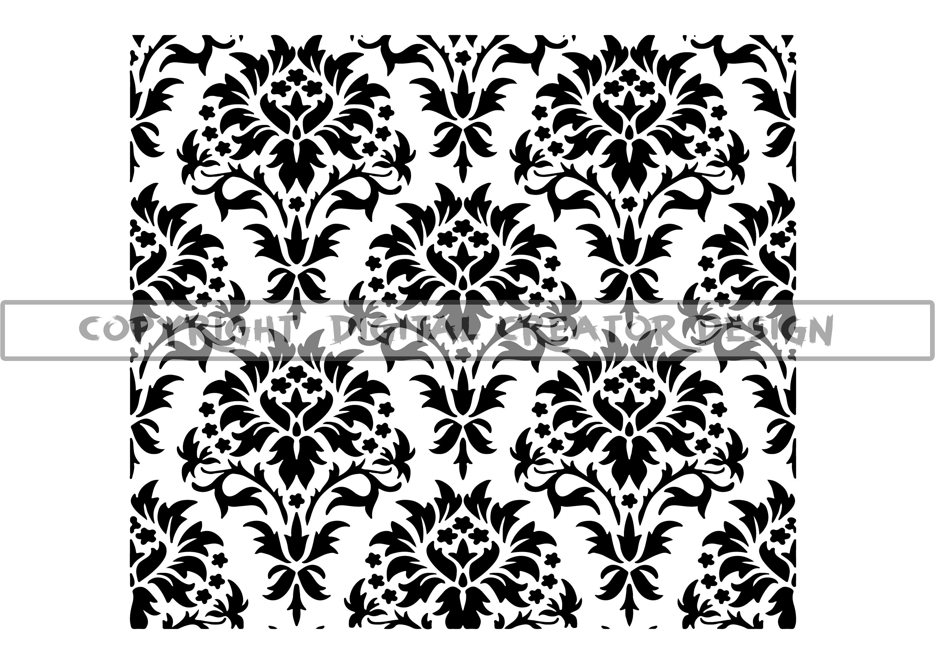 Damask Pattern SVG Seamless Repeatable Damask SVG Seamless Etsy