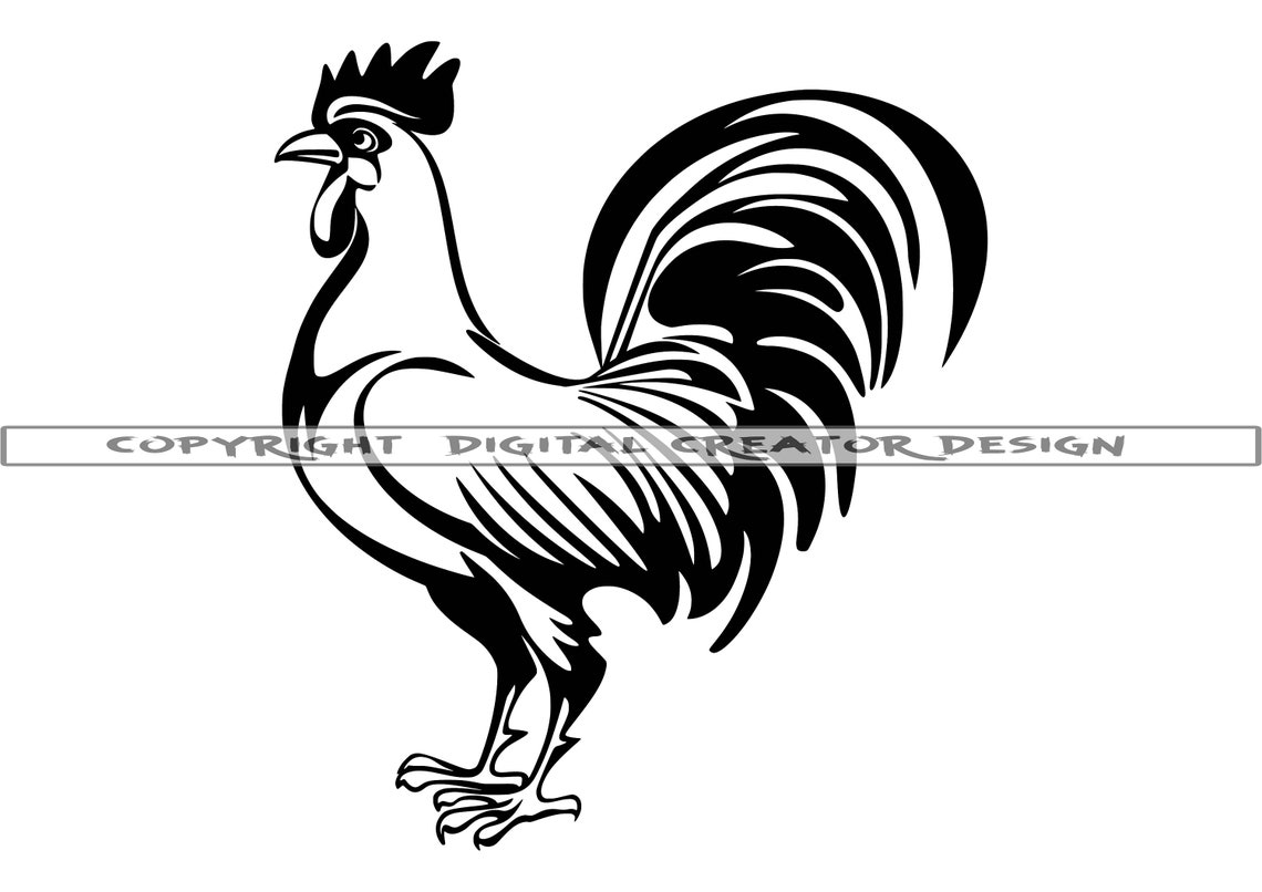 Rooster 3 SVG Crowing Rooster SVG Farm SVG Rooster | Etsy