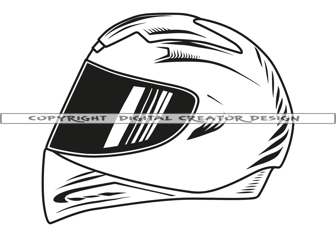 Motorcycle Helmet 3 SVG Motorcycle Helmet Clipart | Etsy