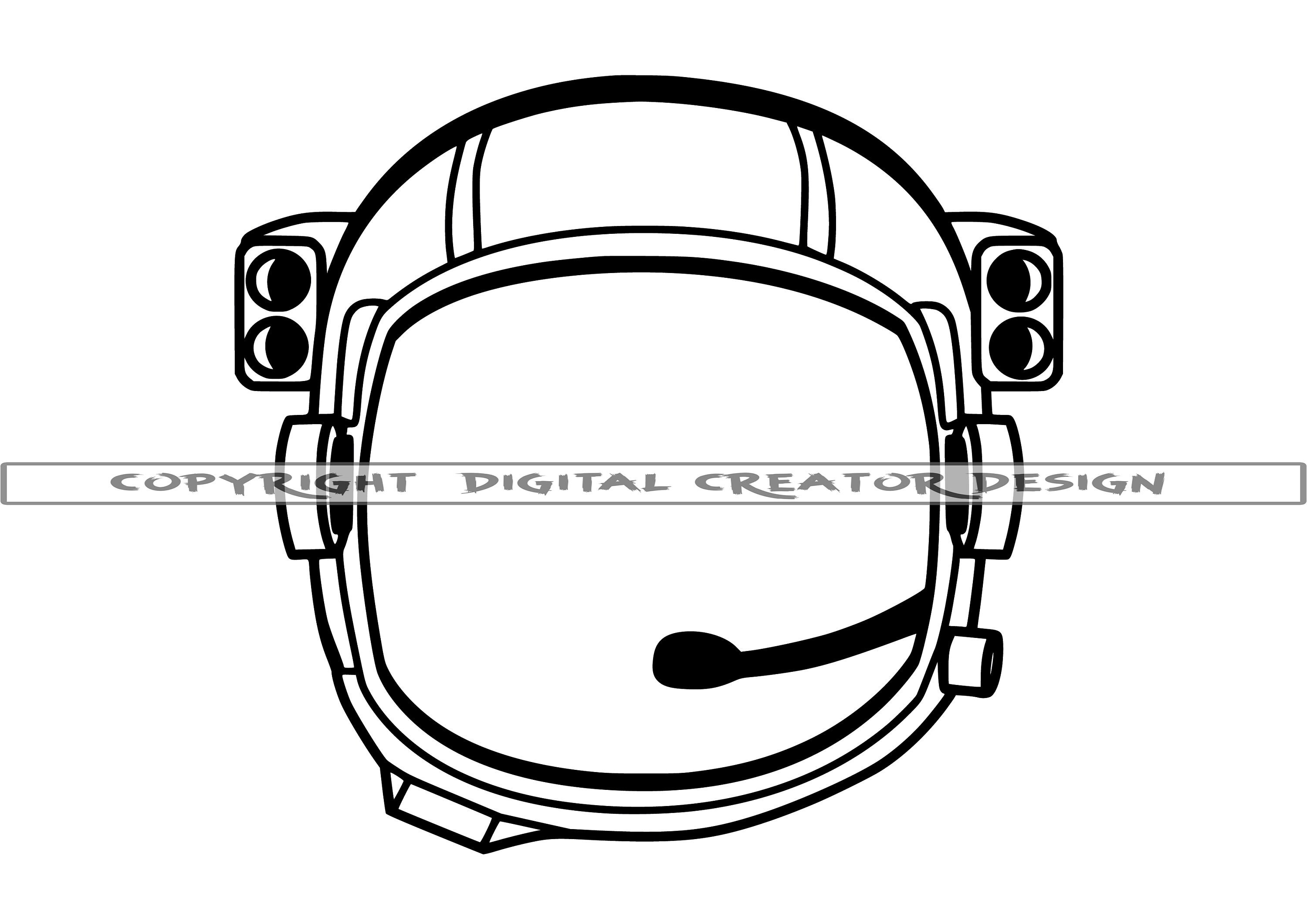 Astronaut Helmet Outline 2 SVG Astronaut Helmet SVG | Etsy