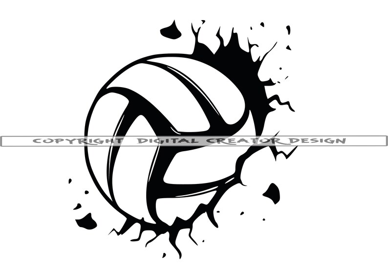 Smashing Volleyball Logo SVG Volleyball SVG Volleyball | Etsy