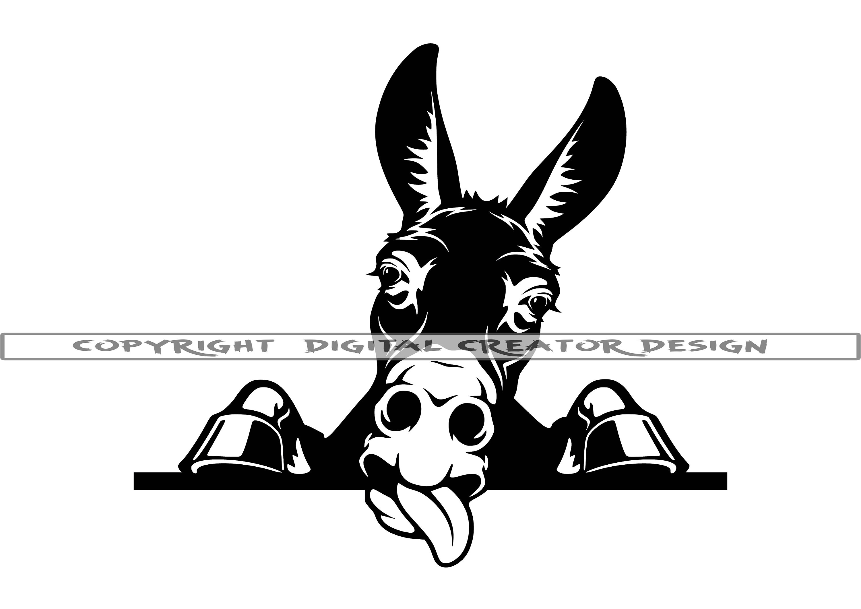Peeking Donkey SVG Donkey SVG Funny Animal SVG Donkey | Etsy