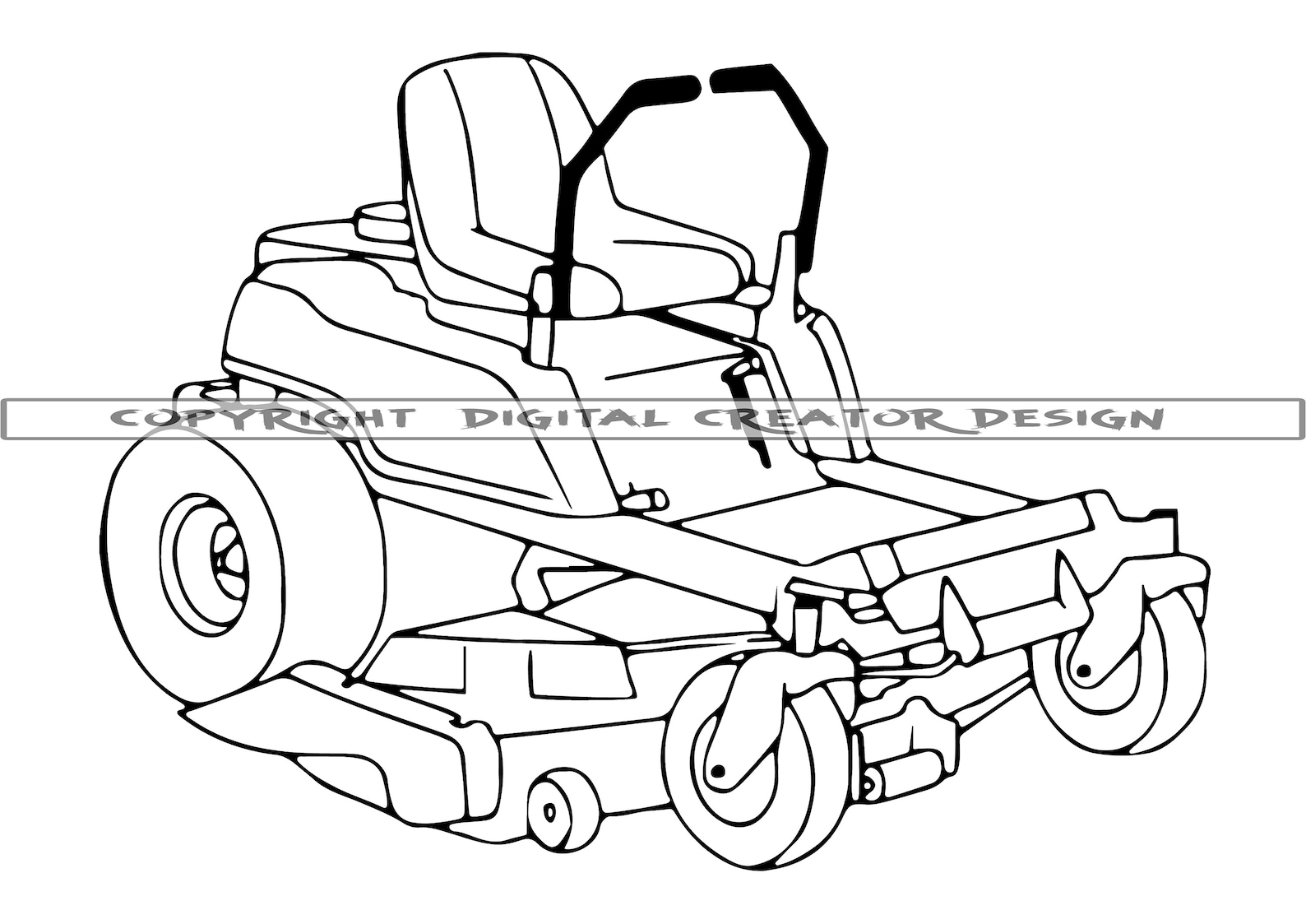 Zero Turn Lawn Mower Outline SVG Lawn Mower SVG Landscaping Etsy