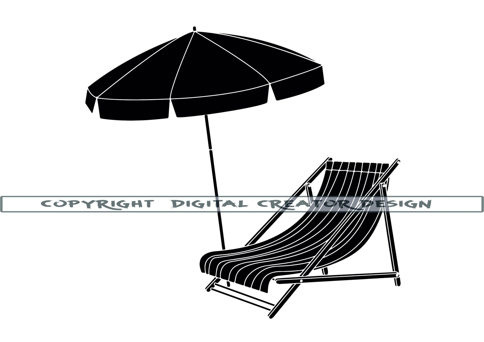 Beach Chair with Umbrella SVG Beach Chair SVG Sun Umbrella Etsy